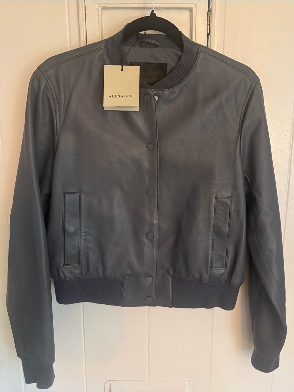 🔥NWT🔥 ALL SAINTS Riley Leather Bomber Jacket - Picture 4 of 7